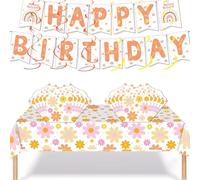 Boho Rainbow Birthday Decorations for Girls - Complete Bohemian Party Supplies with Happy Birthday Banner Tablecloth Napkins Balloons and Premium Party Decor Set