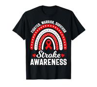 Boho Rainbow Fighter Warrior Survivor Stroke Awareness T-Shirt