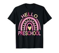 Boho Rainbow Hello Preschool First Day of School Teacher T-Shirt