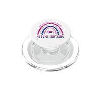 Boho Rainbow LGBT Quote Assume Nothing Bisexual PopSockets PopGrip for MagSafe
