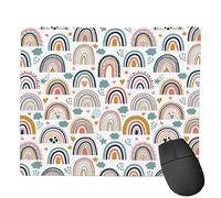 Boho Rainbow Mouse Pad,Colorful Scandi Rainbow and Stars Clouds Waterproof Mouse Mat,Non-Slip Rubber Base Durable Stitched Edges Computer Mousepad for Gaming Home Office Wireless Mouse 11.8" x 9.8"