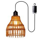 Boho Rattan Vintage Pendant Light - Battery-Operated Ceiling Light, Weatherproof Lantern for Outdoor Use SZRH A-H