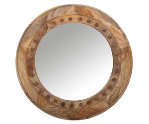 Boho Rattan Wall Decor Mango Wood, 90cm Round, Handmade, India, Vintage