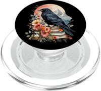 Boho Raven and Roses Gothic Fall Floral Crow Mountain Scene PopSockets PopGrip for MagSafe