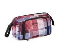 Boho Red and Blue Irregular Stripes pencil pouches Large Capacity Pen Case Cosmetic Multifunctional for Teacher College cartucheras para el colegio