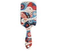 Boho Red and Blue Snake antistatic hair brush for thin Designed massage brush for blow drying with Ergonomic handle cepillo para definir rizos