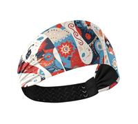 Boho Red and Blue Snake Cooling fashion headbands for women Stretchy hairband for Cycling Yoga Gym hiking