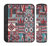 Boho Red and Blue Vintage Texture 2 pcs carseat Strap Pads Stop seat Belt Cutting into Neck for Truck forro para cinturon de segurida