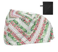 Boho Red and Green Irregular Texture Waterproof Bike Covers with Lock Holes Uv Resistant Indoor Outdoor Storage Motorcycle Cover Fits for Most funda para bicicleta impermeable