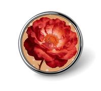 Boho Red Flower Button Pin Personalized Metal Lapel Pins Badges Classic Round Brooch Pin Novelty Unique Enamel Pins Cute Funny Pinback Button Badge for Jackets Backpacks Bags Coat