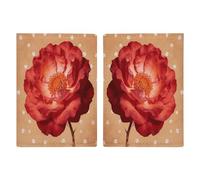 Boho Red Flower Passport Holder for Travel Leather Passport Covers Minimalist Passport Wallet Cover Case Cute Passport Book Holder Credit Card Holder for Women Men