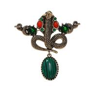 Boho Red Green Rhinestone Snake Brooch Pin - Vintage Watermelon Drop Statement Brooch for Women & Men - Bohemian Animal Dress Accessories