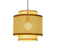Boho Restaurant Hanging Pendant Light Fixture Bamboo Weaving Hanging Lights for Ceiling Adjustable Wicker DIY Chandelier for Living Room,Dining Room Foyer Kitchen Hallway