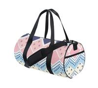 Boho Retro Blue and White Stripes Duffel Bag Sports Gym Bag Sports Foldable
