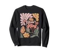 Boho Retro Christian Christ is King Cross Religious Jesus Sweatshirt