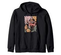 Boho Retro Christian Christ is King Cross Religious Jesus Zip Hoodie