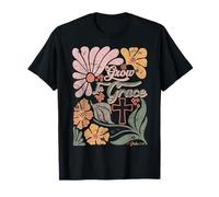 Boho Retro Christian Grow In Grace Christian Bible Men Women T-Shirt