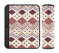 Boho Retro Red Brown Stripes 2 Pack Cover Belt car seat Protects Your Neck and Shoulders for Most Cars Protector para cinturón de carro