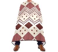 Boho Retro Red Brown Stripes Professional Hair Color Capes with Adjustable Snap Closure, Stylish Barbers Cape for Hair Cutting bata para cortar Cabello 65" x 55"