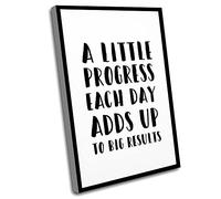 Boho Room Decor For Bedroom,Gray Living Room Decor,Home Office Decorations,Fitness Art,A Little Progress Each Day Adds Up To Big Results,Inspirational Gym,Bodybuilder Gift,12x16 In UnFramed Wall Art