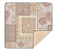 Boho Rose Gold Regular Texture Large Sturdy Baby Gym & Activity Mat for Floor Comfortable foldablummy Time Mat for Baby Kids Toddlers Infants, 50'' x 50''para juegos de