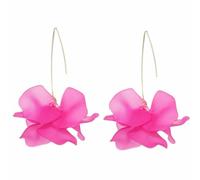 Boho Rose Petal Acrylic Earrings Elegant Statement Long Colorful Resin Tiered Big Floral Flower Tassel Dangle Drop Earrings for Women Teen Girls Wedding Bridal Party Summer Holiday Fashion Jewelry