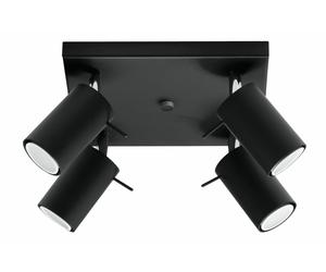 BOHO Round Ceiling lamp Plafond RING 4 Steel Black GU10 SOLLUX LIGHTING Bedroom