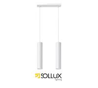 Sollux Lighting Lagos Steel White 2 Light Classic Pendant Ceiling Light
