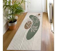 Boho Runner Rugs for Hallway, 80 x 250, Mid Century Modern Pattern Area Rug Abstract Leaves Print Carpet for Bedroom Living Room Corridor Stairs Long Rugs Soft Anti-Slip Decor Rugs, pA182