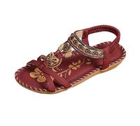 Boho Sandals Dressy Summer Flat for Women Spring Flower Wedding Beach Comfortable Trendy Flip Flops Summer 2026 Casual Rhinestone Sexy Cutout Y2K Ladies Flat Sandals Cute Western