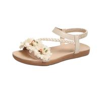 Boho Sandals Women's with Floral Decoration Elegant Cool Beach Sandals with Footbed Sandals Comfortable Boho Flip Flops Flat Soft Casual Open Toe Separator Summer Shoes Beach Shoes