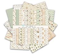 Boho Scrapbook Paper 12x12-24 Sheets Flower Patterned Cardstock Paper Pads,Coloured Double-Sided Decorative Craft Papers Pack for Card Making Cottagecore Picture Art Collage,12 Designs/160Gsm (E)