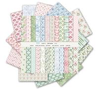 Boho Scrapbook Paper 12x12 - 24 Sheets Flower Patterned Cardstock Paper Pads,Coloured Double-Sided Decorative Craft Papers Pack for Card Making Cottagecore Picture Art Collage,12 Designs/160Gsm (C)