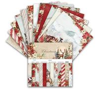 Boho Scrapbook Paper 160gsm, 24 Sheets Vintage Craft Scrapbooking Paper Pad 6x6 Single-Sided Patterned Junk Journal Cardstock Papers Supplies for Card Making Decorative Background Art Photo Album (L)