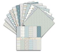 Boho Scrapbook Paper 160gsm, 24 Sheets Vintage Craft Scrapbooking Paper Pad 6x6 Single-Sided Patterned Junk Journal Cardstock Papers Supplies for Card Making Decorative Background Art Photo Album (A)