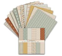 Boho Scrapbook Paper 160gsm, 24 Sheets Vintage Craft Scrapbooking Paper Pad 6x6 Single-Sided Patterned Junk Journal Cardstock Papers Supplies for Card Making Decorative Background Art Photo Album (B)