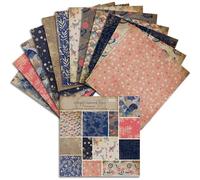 Boho Scrapbook Paper 160gsm, 24 Sheets Vintage Craft Scrapbooking Paper Pad 6x6 Single-Sided Patterned Junk Journal Cardstock Papers Supplies for Card Making Decorative Background Art Photo Album (C)