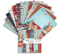 Boho Scrapbook Paper 160gsm, 24 Sheets Vintage Craft Scrapbooking Paper Pad 6x6 Single-Sided Patterned Junk Journal Cardstock Papers Supplies for Card Making Decorative Background Art Photo Album (J)