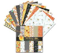 Boho Scrapbook Paper 160gsm, 24 Sheets Vintage Craft Scrapbooking Paper Pad 6x6 Single-Sided Patterned Junk Journal Cardstock Papers Supplies for Card Making Decorative Background Art Photo Album (G)