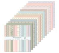 Boho Scrapbook Paper 24 Sheets 12x12 Inch Double Sided Vintage Textured Paper for Junk Journal, Card Making, Scrapbooking Supplies and Photo Album Decor, 160gsm 24 Designs (Soft Color Tone)