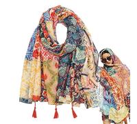 Boho SHAWLS WRAPS - COLORFURE COVER, Fashion Fringe Packaging | Print Scarf with Vibrant Design for Women Beach Outfit, Pool Party, Resort Trips