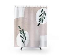 Boho Shower Curtain,Abstract Watercolor Minimalist Modern Shower Curtain Bathroom,Polyester Fabric Washable with Hooks 150x150cm/59x59in(WxH)
