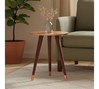 Boho Side Table - Copper Carved - Round