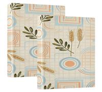 Boho Simple Modern Crop 1.5 Inch Binders Three Ringing with Pockets 1/2 Pack Office Binder Hardcover