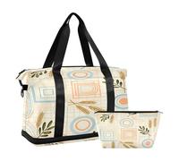 Boho Simple Modern Crop Foldable Luggage Travel Bag Weekender Overnight Bag with Adjustable Strap for Trip