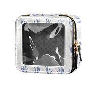 Boho Simple Style Deer Face Purple Clear Makeup Bag for Purse Toiletry Bags Makeup Bag Organizer for Women