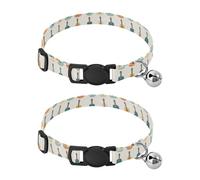 Boho Simple Style Guitar Collar for Small Dogs Release Buckle Dog Collar for Dogs Girl and Boy 2 Packs
