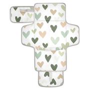 Boho Simple Style Hearts Green Reusable Baby Changing Pads with Tissue Pocket Diaper mat Changing pad for Girl & Boy cambiadores de pa?ales para Bebes