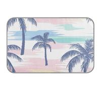 Boho Simple Style Island Coconut Tree Summer Cooling mat for Dogs Self Cooling cat beds for Indoor for Dogs Indoor Cats Soft Mantas frías para Perros M