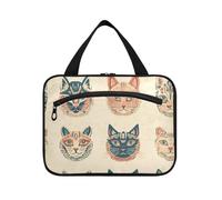Boho Simple Style Maine Cats Hanging Travel Toiletry Bag for Men with Hook, Designer Unisex Shave kit for mom Gym bolsas para maquillaje L